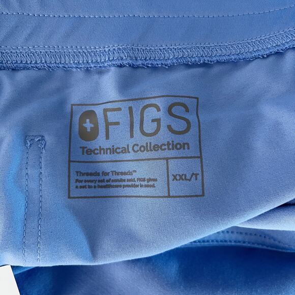 Figs Basic High Waisted Livingston Scrub Pants 2XLT XXL/T T21003T Ceil Blue New - Picture 6 of 12